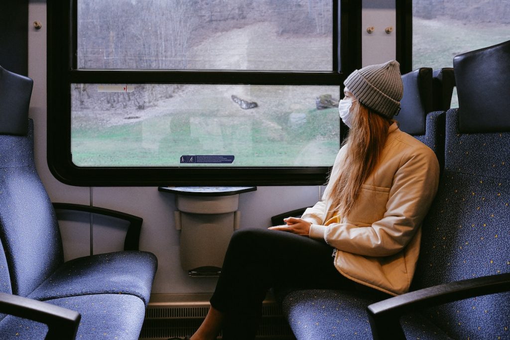 a woman traveling alone